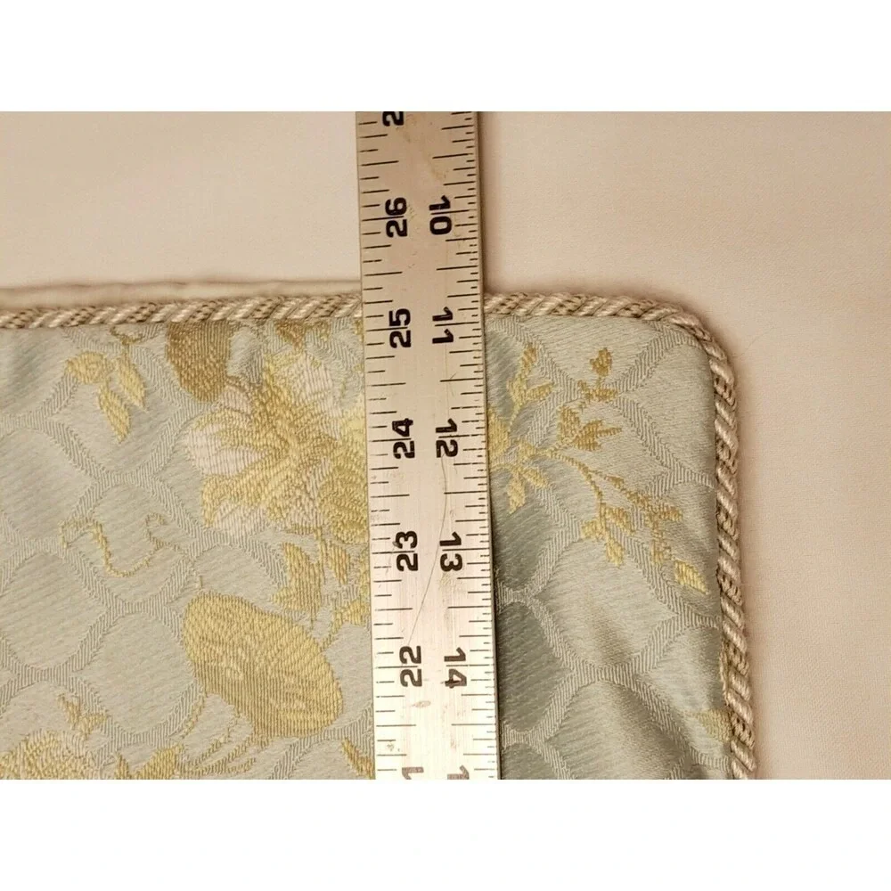 CROSCILL Home 1- Pillow Sham Floral Gold and Blue Standard  Appx 19'‎ x 25'
